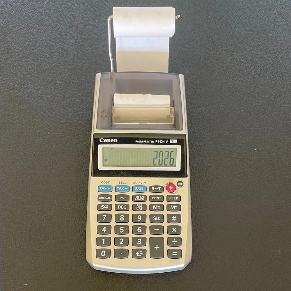 Vintage!!!Canon Silver and Black Printing Calculator
